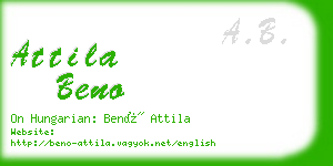 attila beno business card
